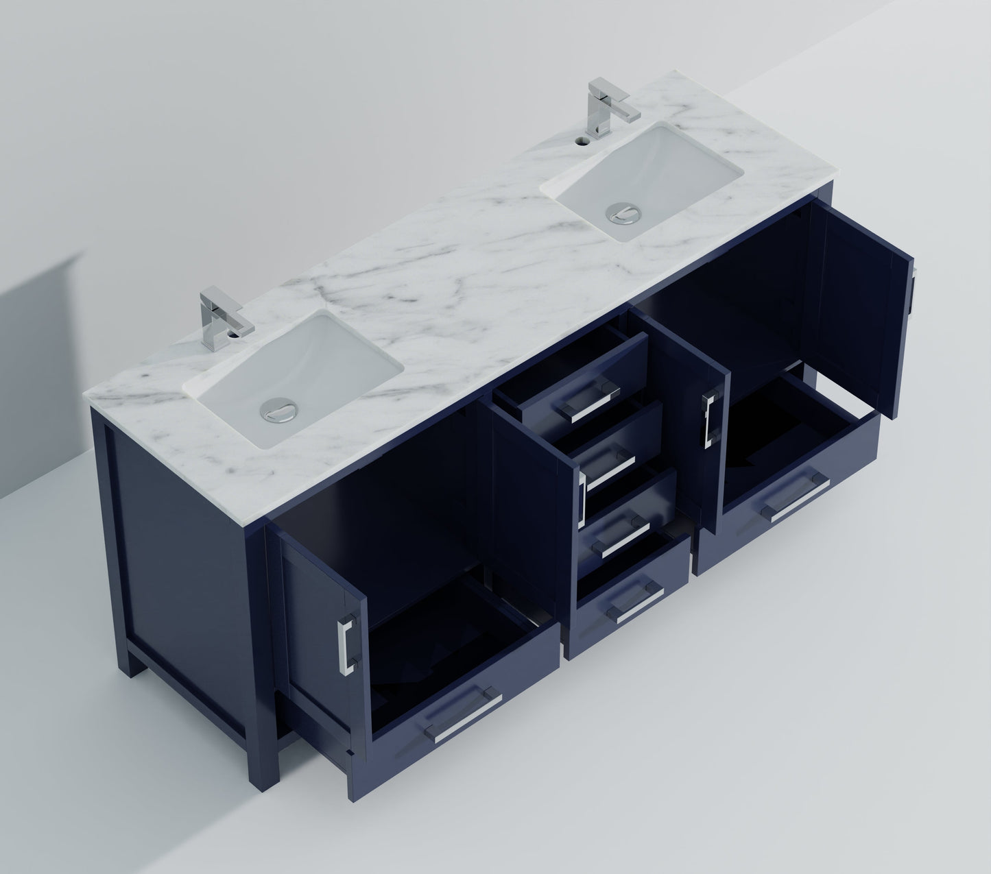 Jacques 72 in. W x 22 in. D Navy Blue Double Bath Vanity