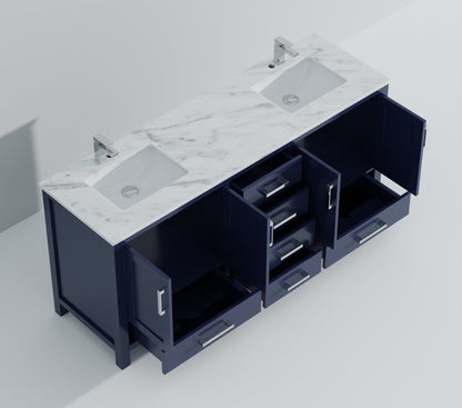 Jacques 72 in. W x 22 in. D Navy Blue Double Bath Vanity