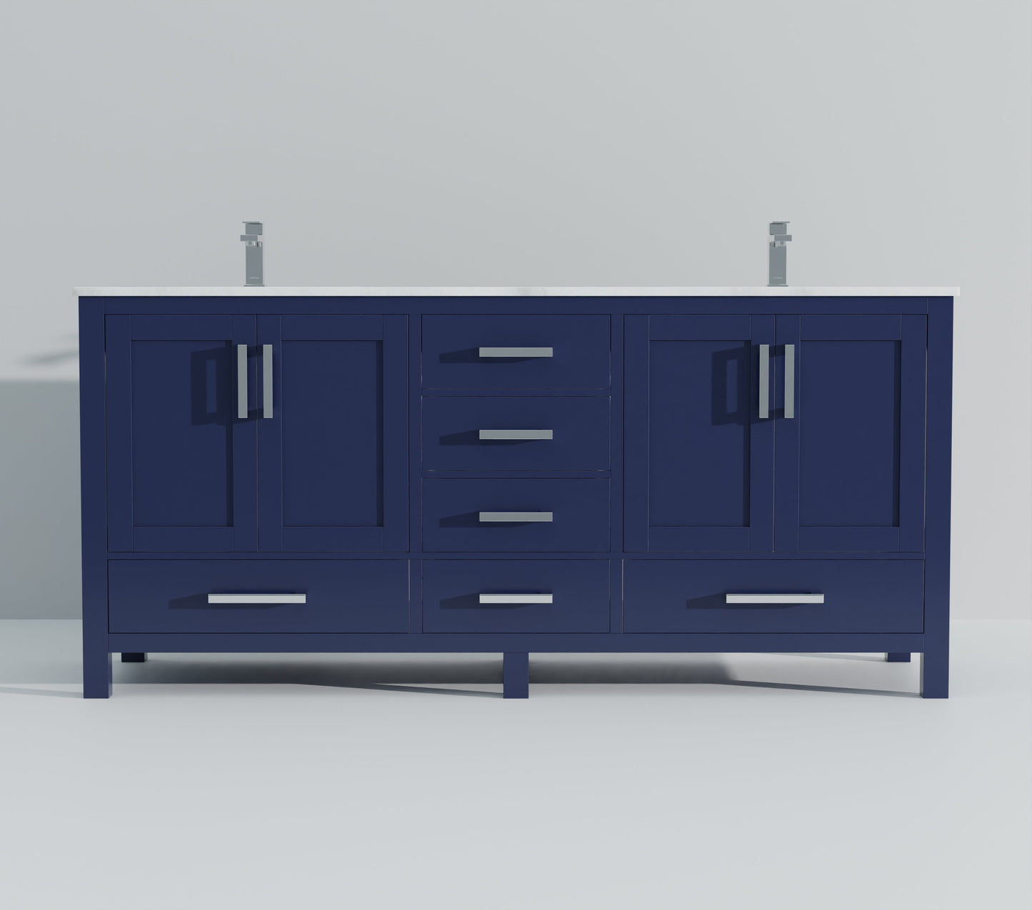 Jacques 72 in. W x 22 in. D Navy Blue Double Bath Vanity