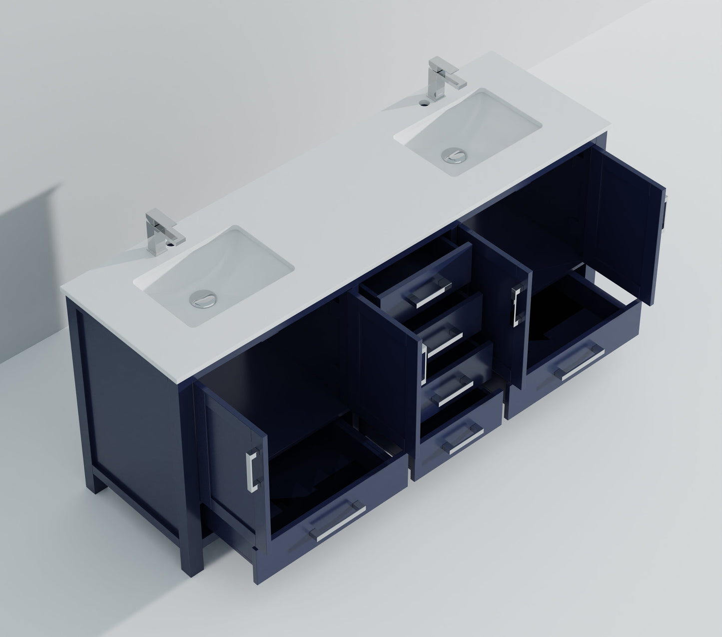 Jacques 72 in. W x 22 in. D Navy Blue Double Bath Vanity