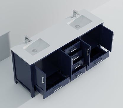 Jacques 72 in. W x 22 in. D Navy Blue Double Bath Vanity