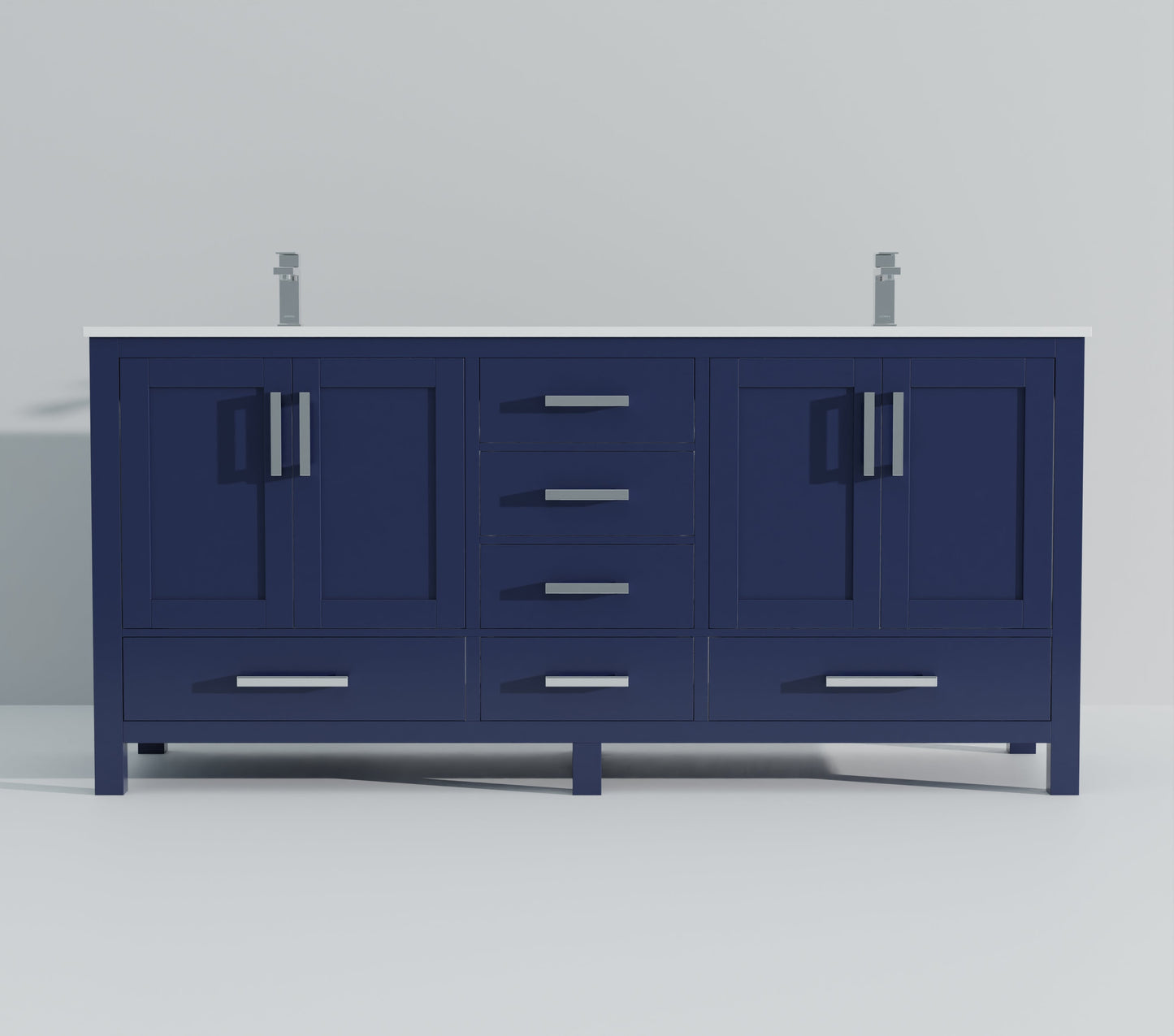 Jacques 72 in. W x 22 in. D Navy Blue Double Bath Vanity