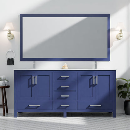 Jacques 72 in. W x 22 in. D Navy Blue Double Bath Vanity