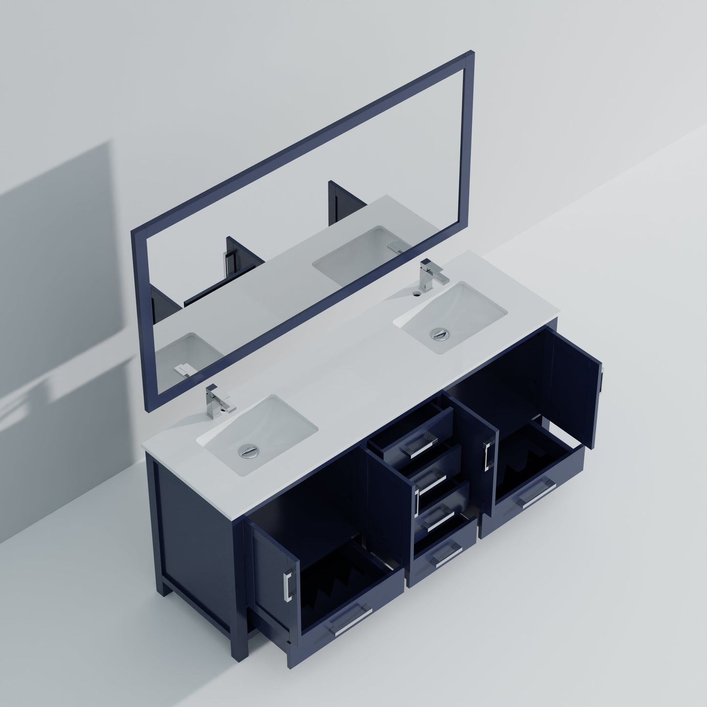 Jacques 72 in. W x 22 in. D Navy Blue Bath Vanity