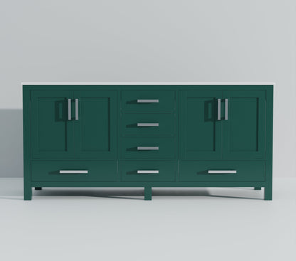 Jacques 72 in. W x 22 in. D Green Bath Vanity and Cultured Marble Top
