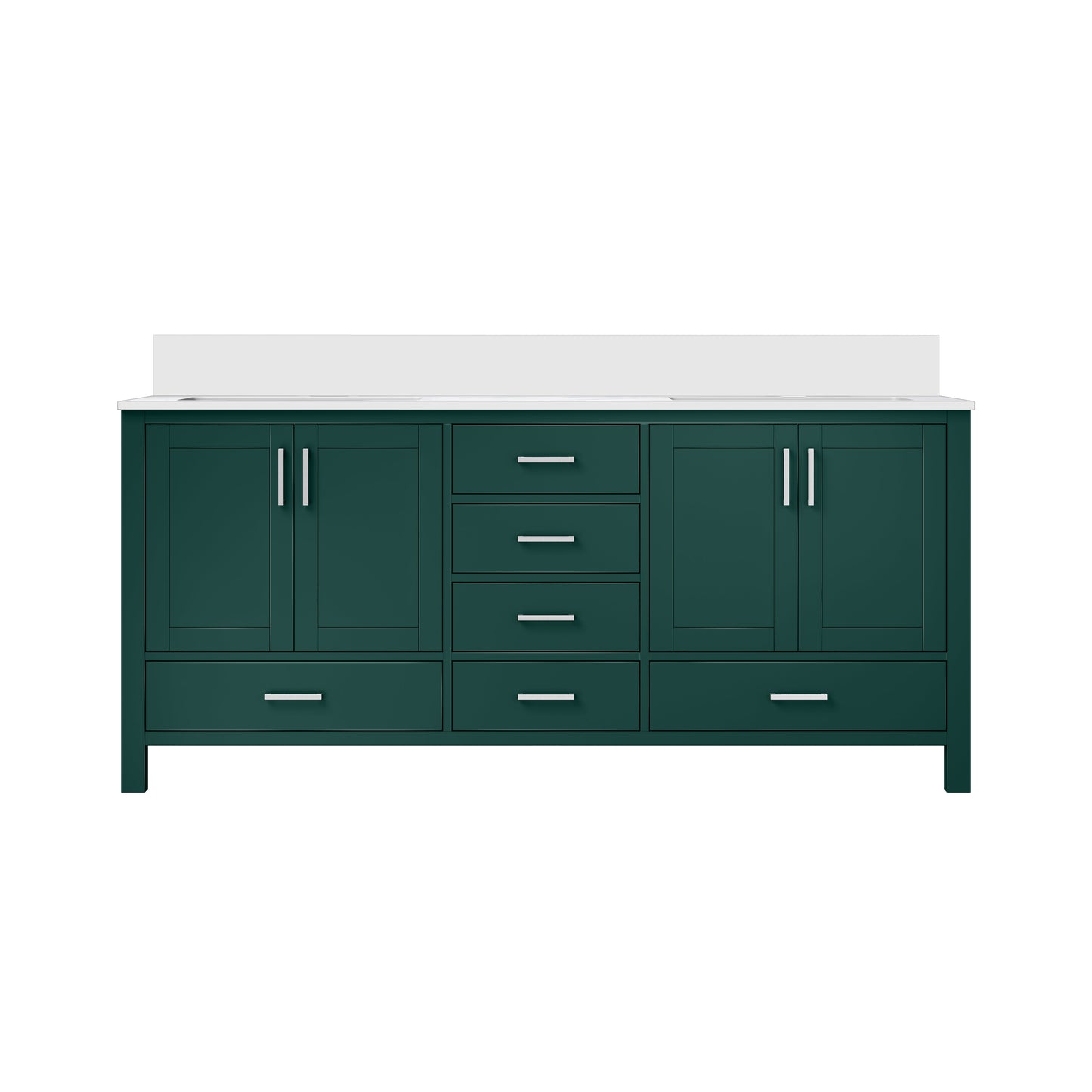 Jacques 72 in. W x 22 in. D Green Bath Vanity and Cultured Marble Top
