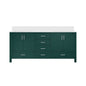 Jacques 72 in. W x 22 in. D Green Bath Vanity and Cultured Marble Top