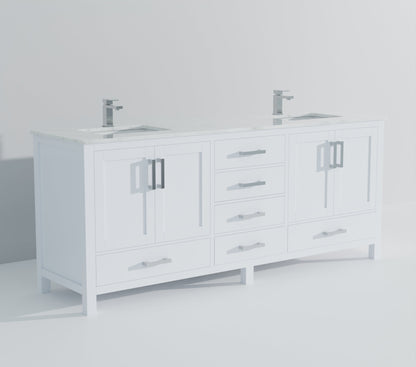 Jacques 80 in. W x 22 in. D White Double Bath Vanity
