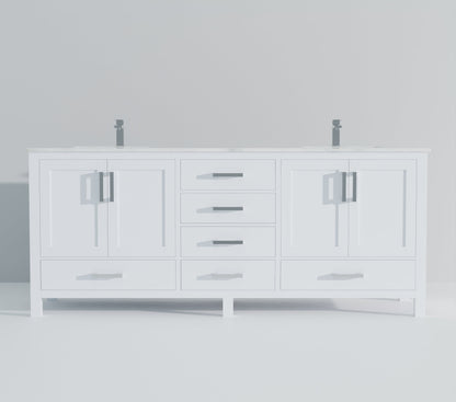 Jacques 80 in. W x 22 in. D White Double Bath Vanity