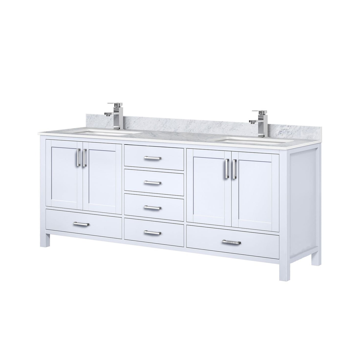 Jacques 80 in. W x 22 in. D White Double Bath Vanity