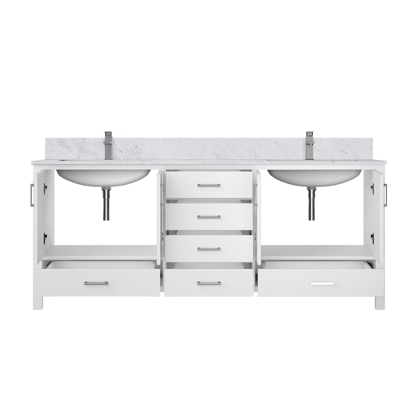 Jacques 80 in. W x 22 in. D White Double Bath Vanity