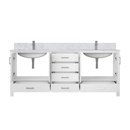 Jacques 80 in. W x 22 in. D White Double Bath Vanity
