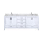 Jacques 80 in. W x 22 in. D White Double Bath Vanity