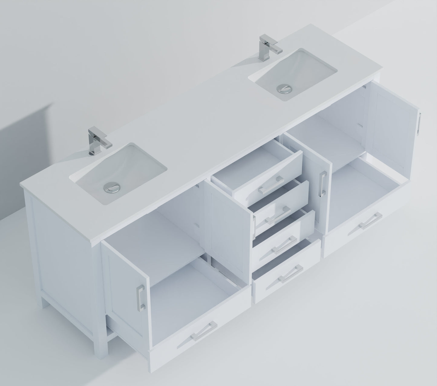 Jacques 80 in. W x 22 in. D White Double Bath Vanity