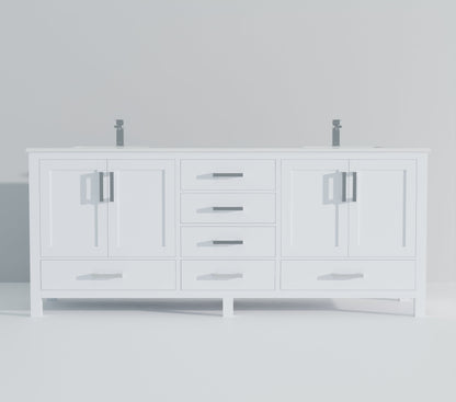 Jacques 80 in. W x 22 in. D White Double Bath Vanity