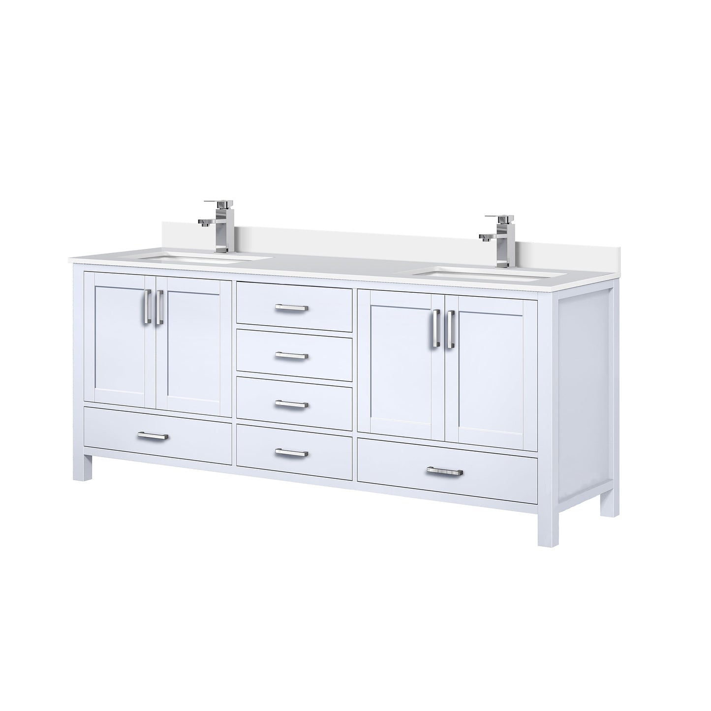Jacques 80 in. W x 22 in. D White Double Bath Vanity