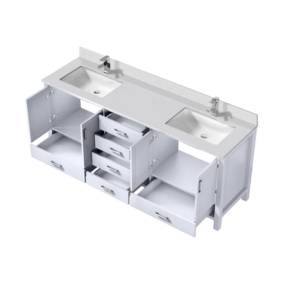 Jacques 80 in. W x 22 in. D White Double Bath Vanity