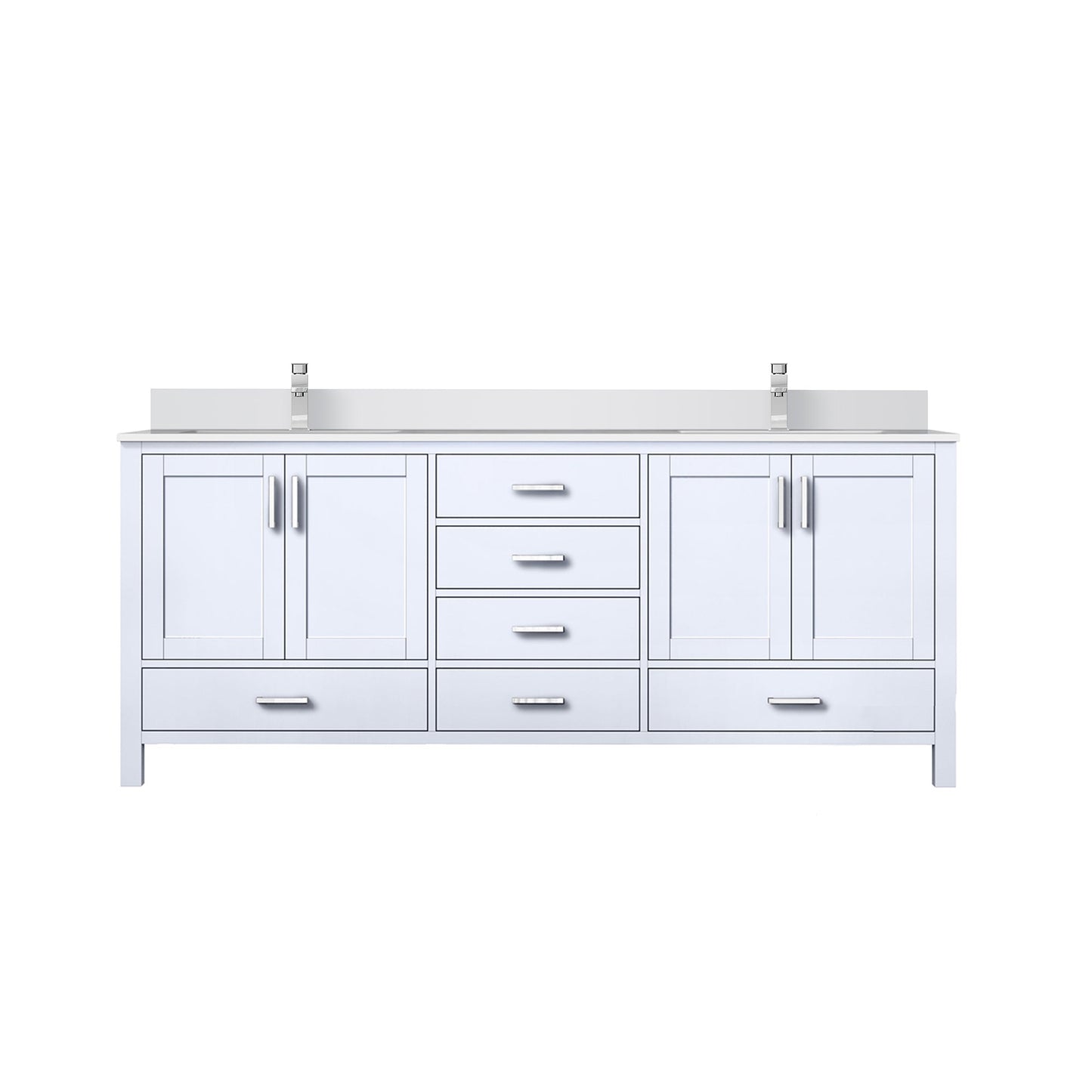 Jacques 80 in. W x 22 in. D White Double Bath Vanity