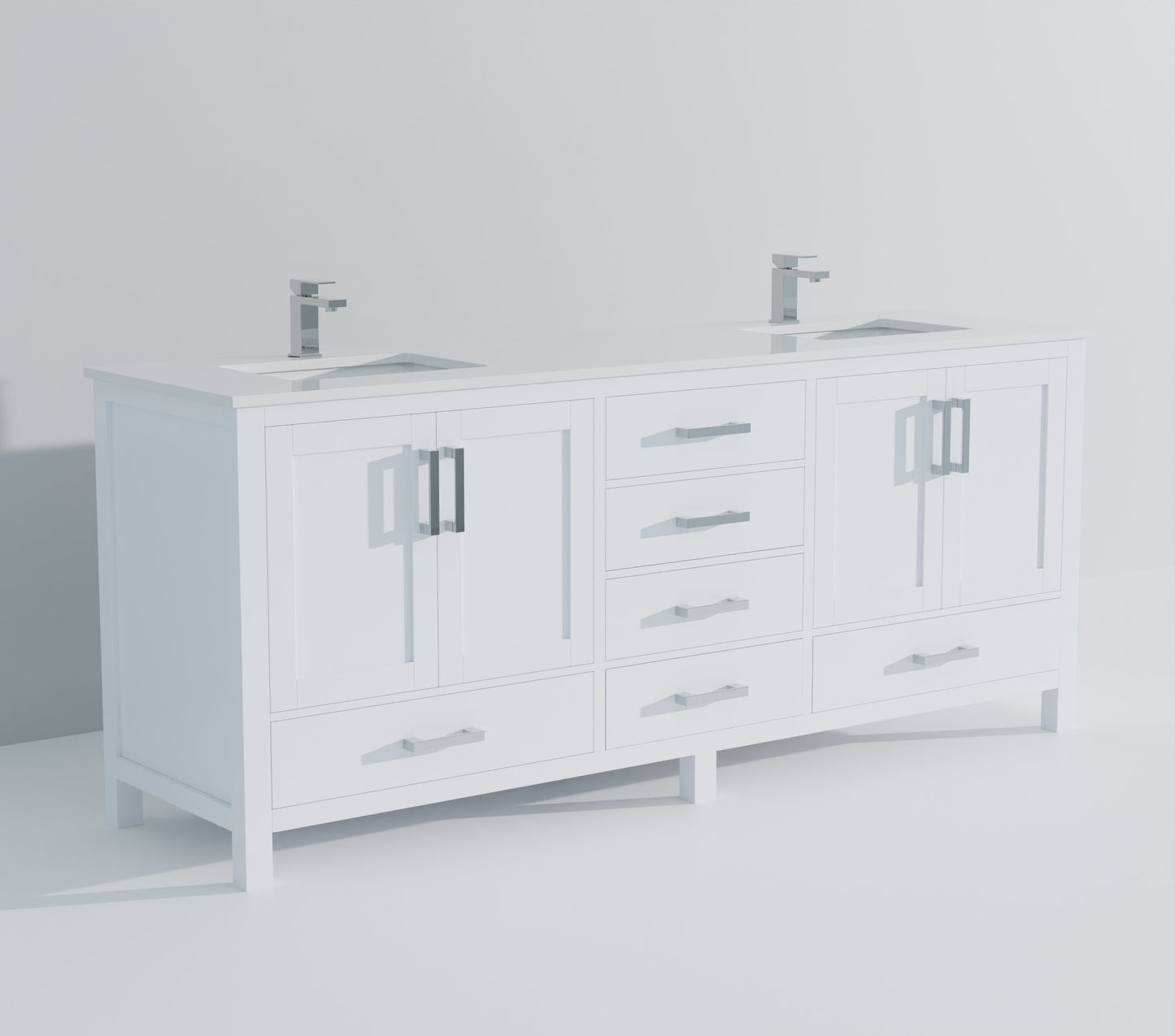 Jacques 80 in. W x 22 in. D White Bath Vanity