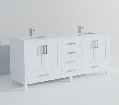 Jacques 80 in. W x 22 in. D White Bath Vanity