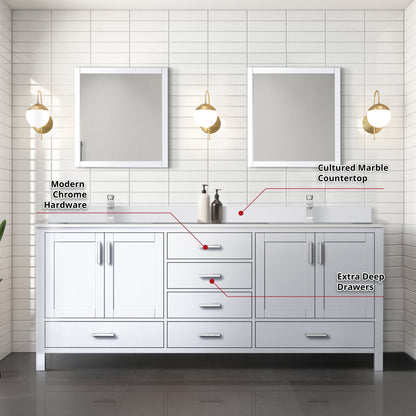 Jacques 80 in. W x 22 in. D White Bath Vanity