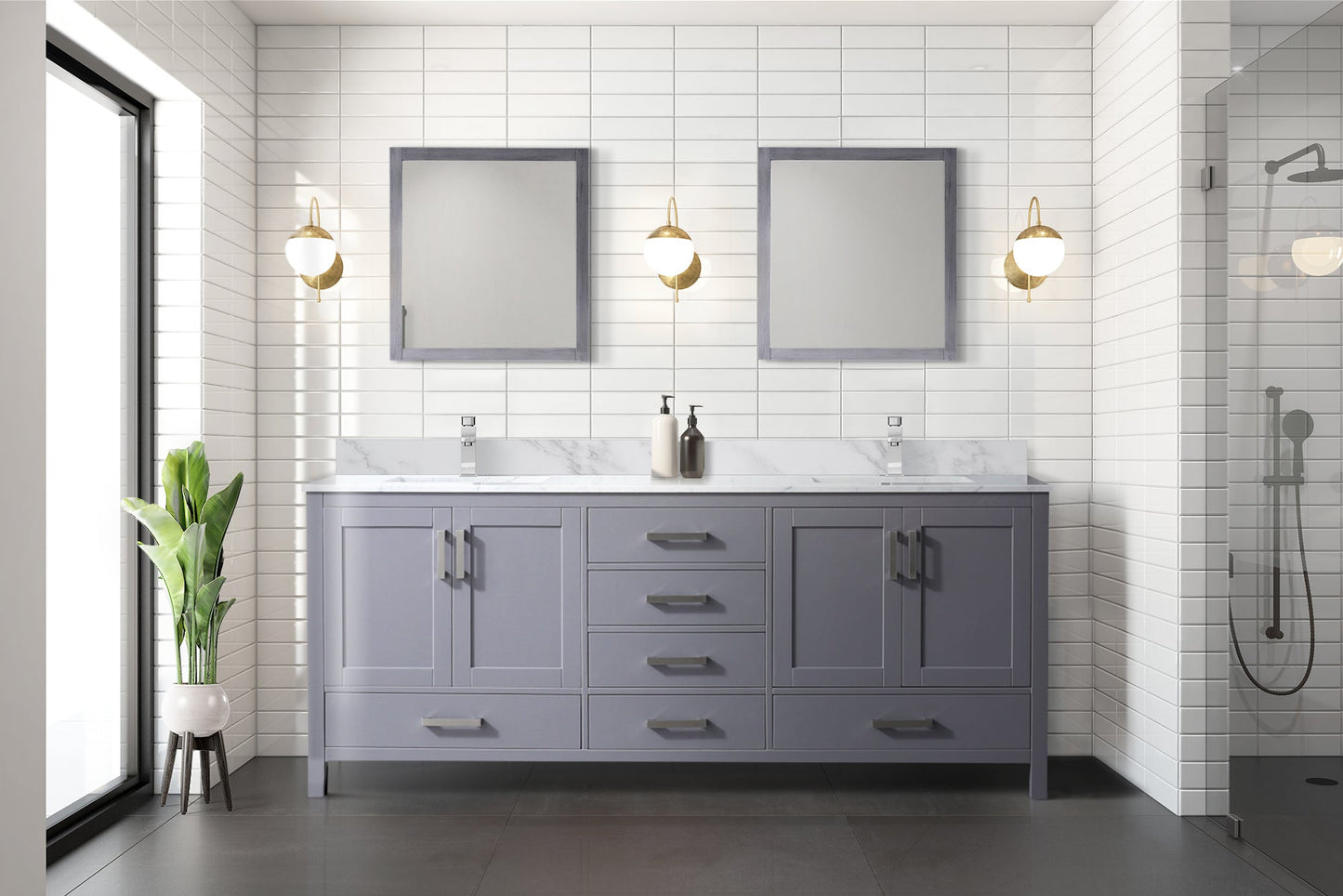 Jacques 80 in. W x 22 in. D Dark Grey Double Bath Vanity