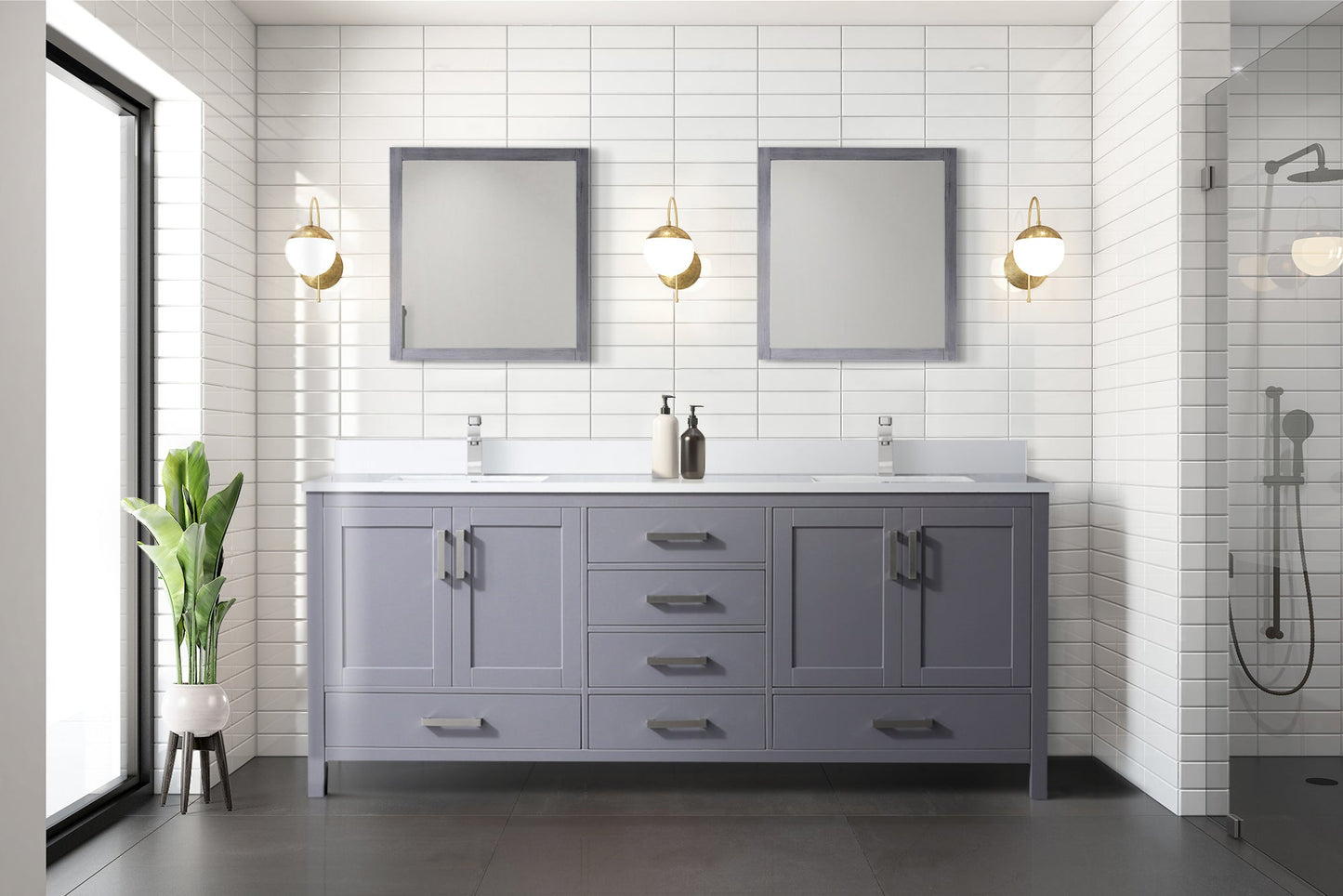 Jacques 80 in. W x 22 in. D Dark Grey Bath Vanity