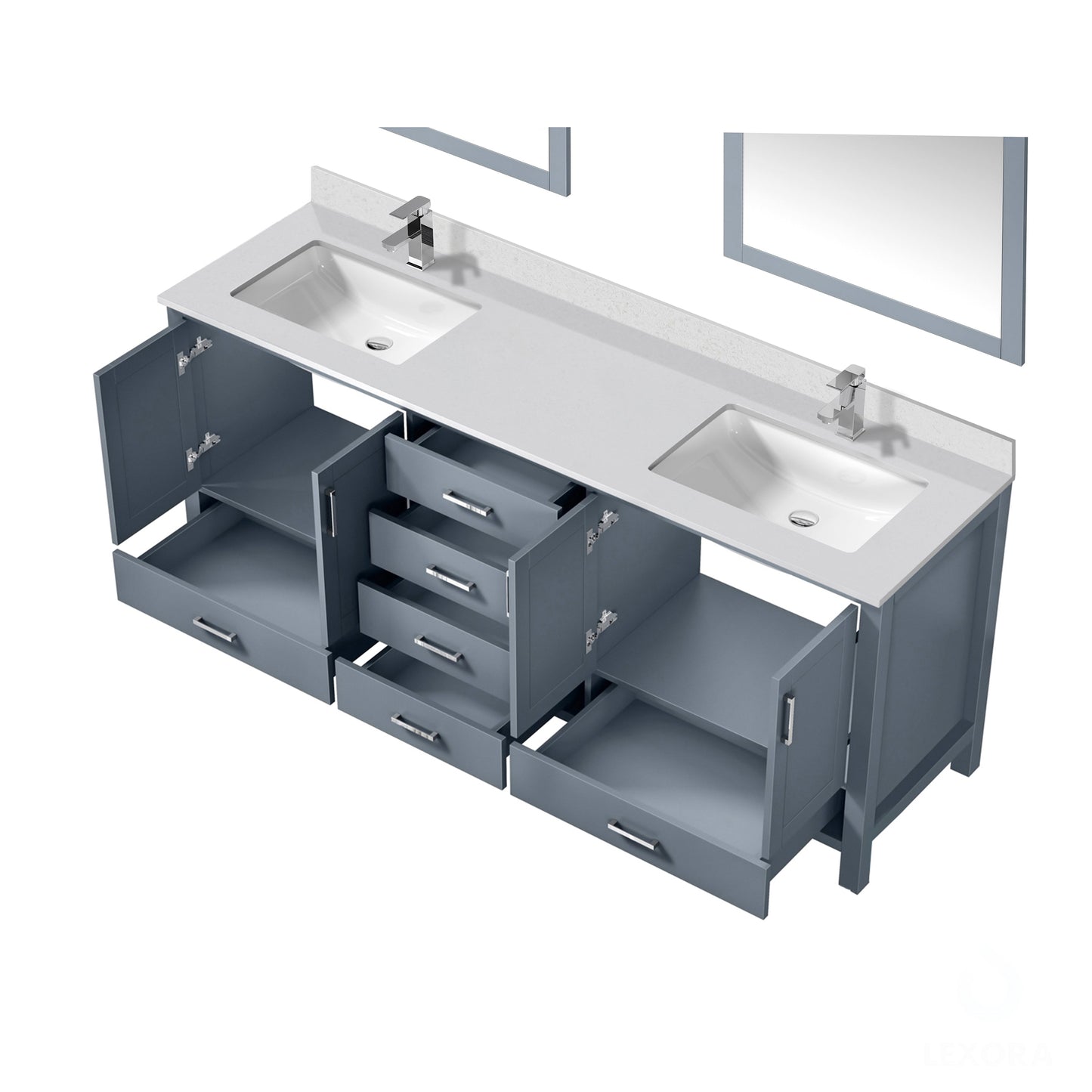 Jacques 80 in. W x 22 in. D Dark Grey Bath Vanity