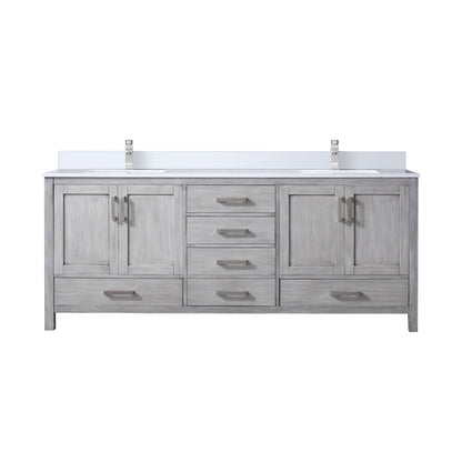 Jacques 80 in. W x 22 in. D Distressed Grey Double Bath Vanity