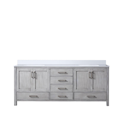 Jacques 80 in. W x 22 in. D Distressed Grey Bath Vanity