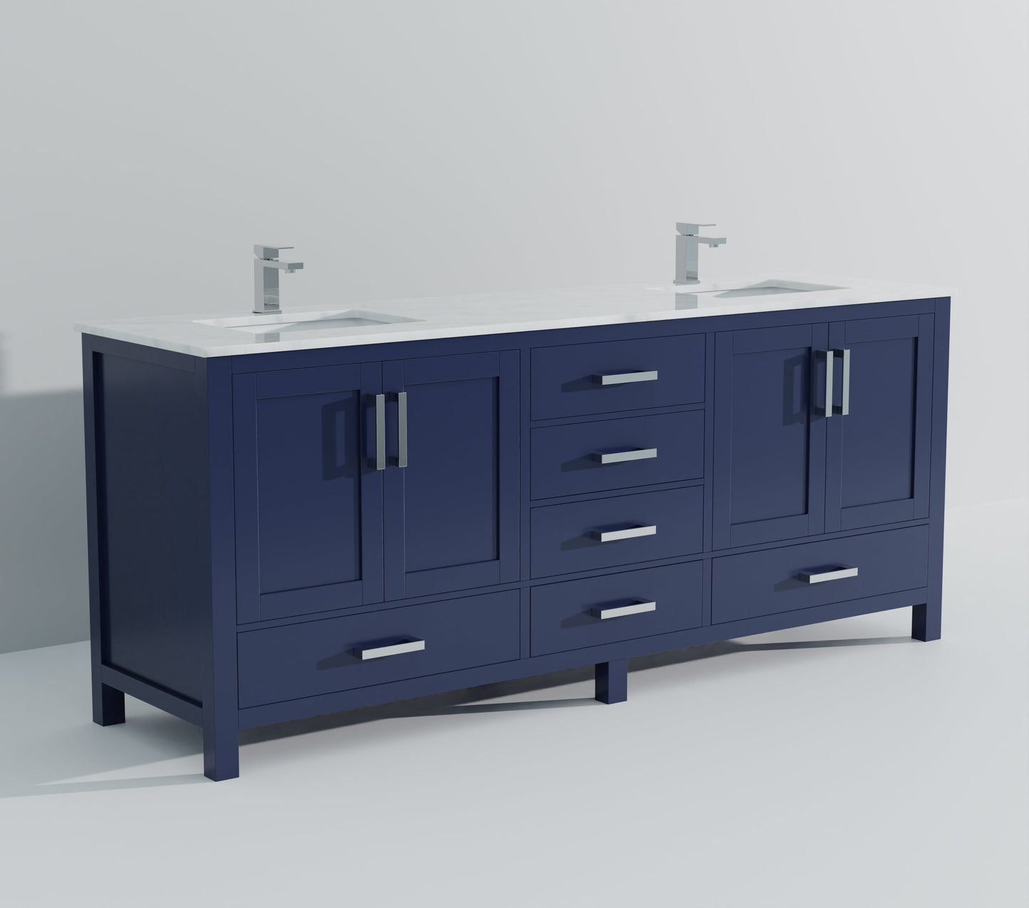 Jacques 80 in. W x 22 in. D Navy Blue Double Bath Vanity