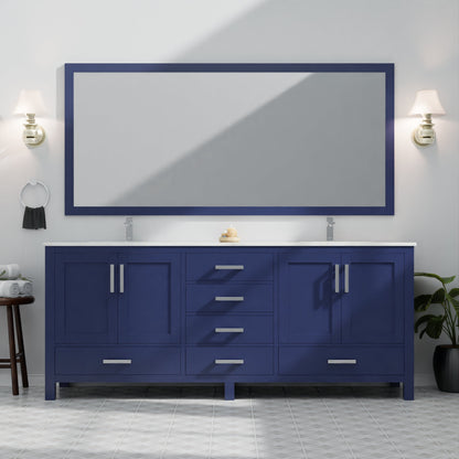 Jacques 80 in. W x 22 in. D Navy Blue Double Bath Vanity