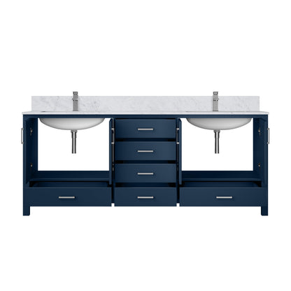 Jacques 80 in. W x 22 in. D Navy Blue Double Bath Vanity