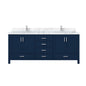 Jacques 80 in. W x 22 in. D Navy Blue Double Bath Vanity