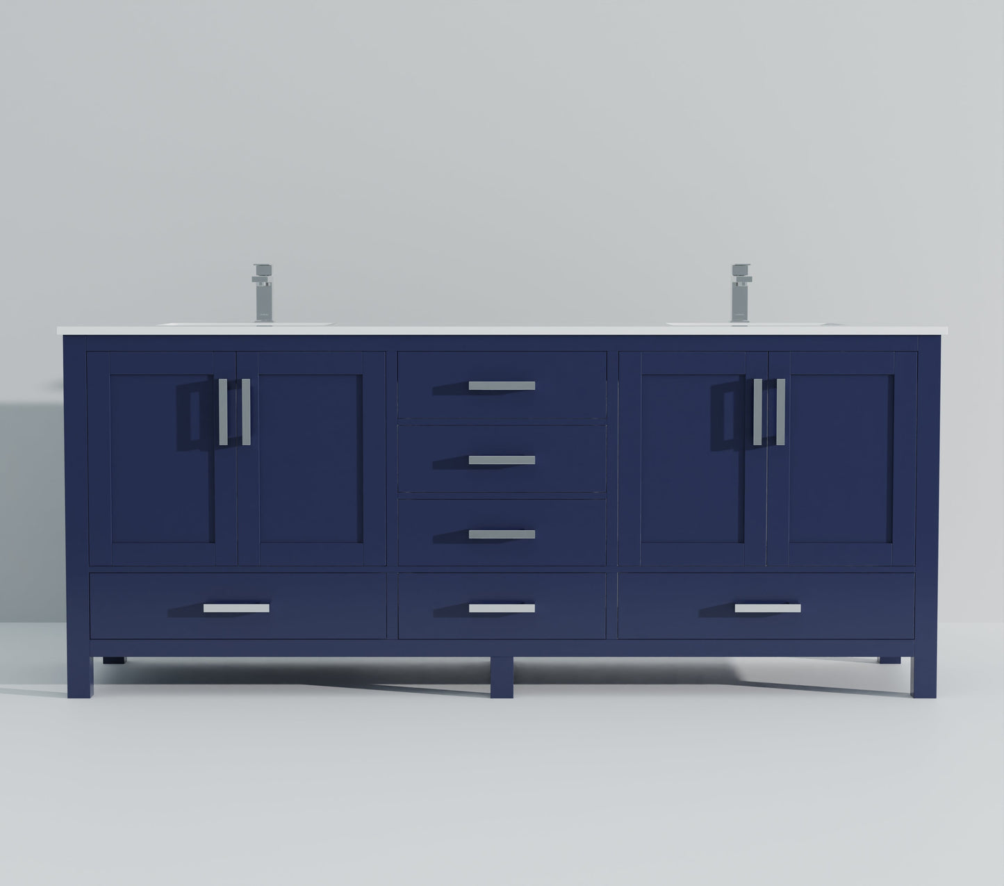 Jacques 80 in. W x 22 in. D Navy Blue Double Bath Vanity
