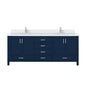 Jacques 80 in. W x 22 in. D Navy Blue Double Bath Vanity
