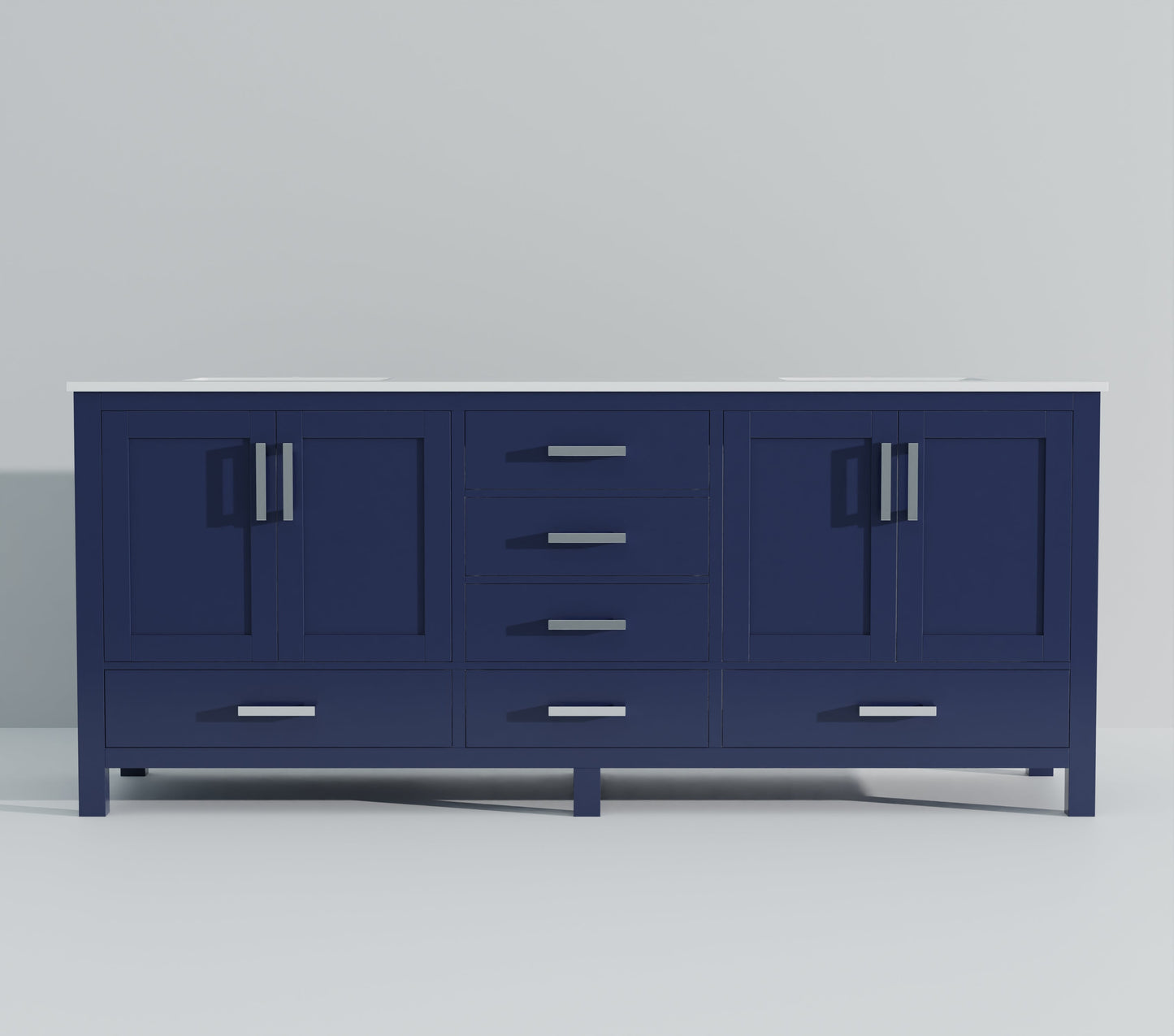 Jacques 80 in. W x 22 in. D Navy Blue Bath Vanity