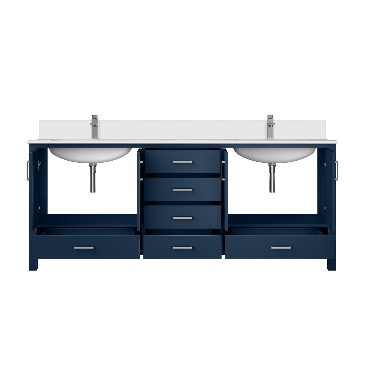 Jacques 80 in. W x 22 in. D Navy Blue Bath Vanity