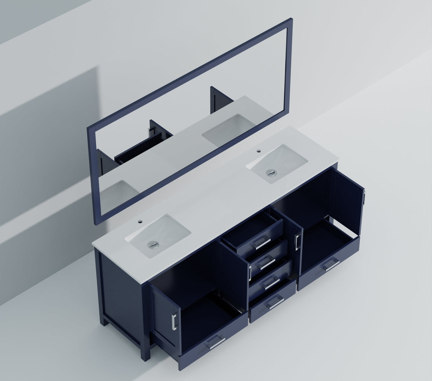 Jacques 80 in. W x 22 in. D Navy Blue Bath Vanity