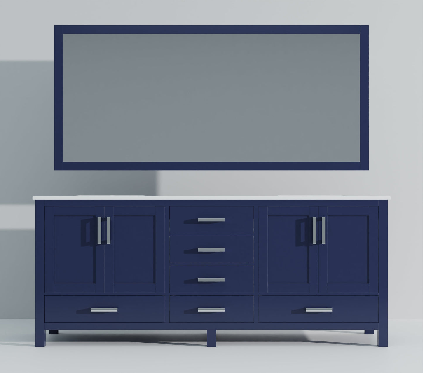 Jacques 80 in. W x 22 in. D Navy Blue Bath Vanity