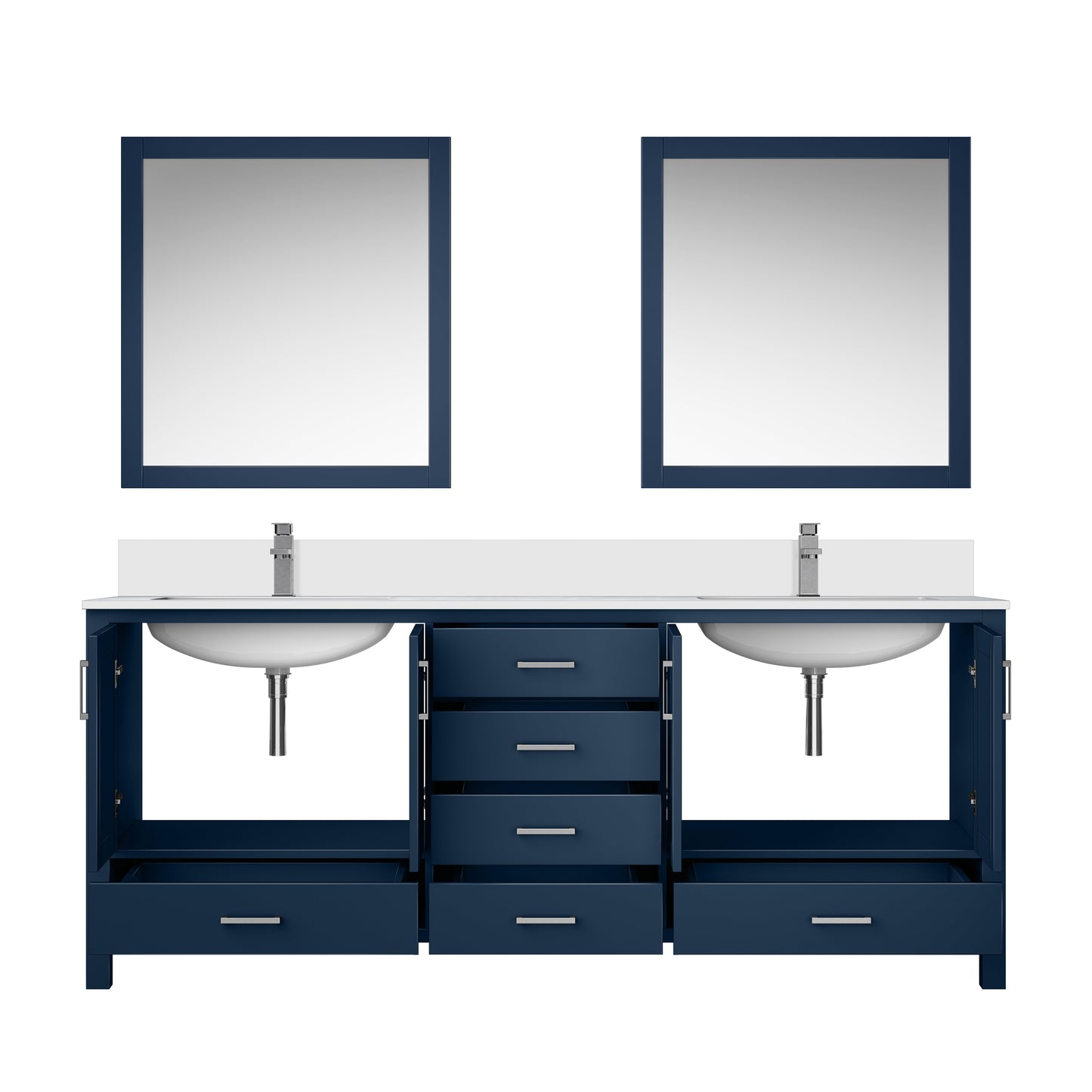 Jacques 80 in. W x 22 in. D Navy Blue Bath Vanity