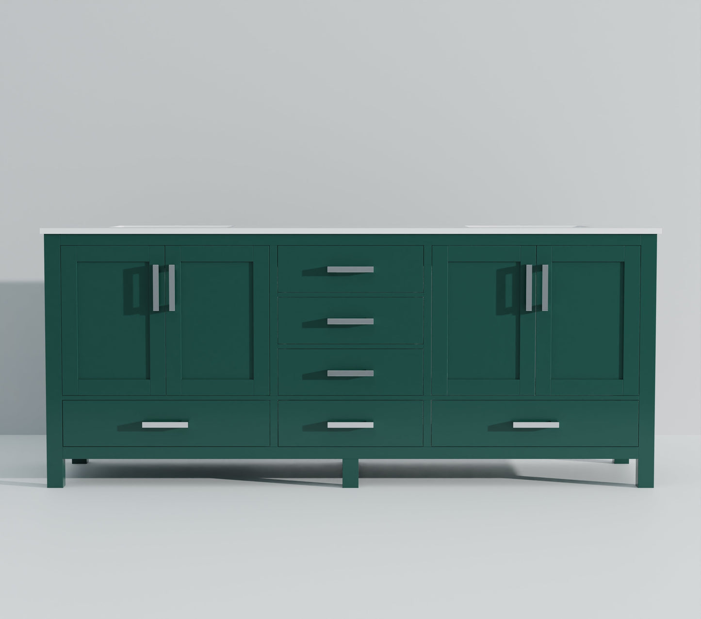 Jacques 80 in. W x 22 in. D Green Bath Vanity and Cultured Marble Top