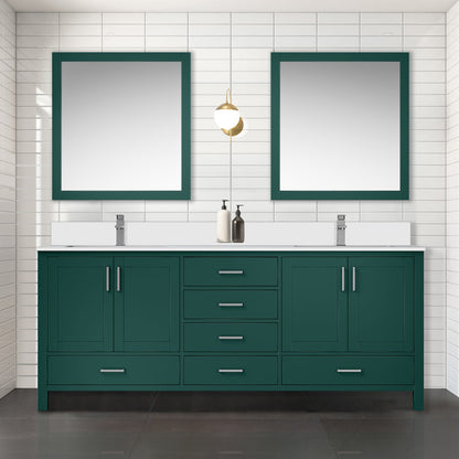 Jacques 80 in. W x 22 in. D Green Bath Vanity and Cultured Marble Top