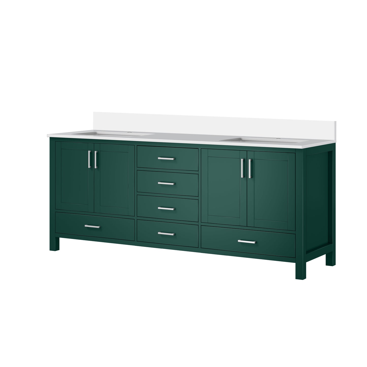 Jacques 80 in. W x 22 in. D Green Bath Vanity and Cultured Marble Top