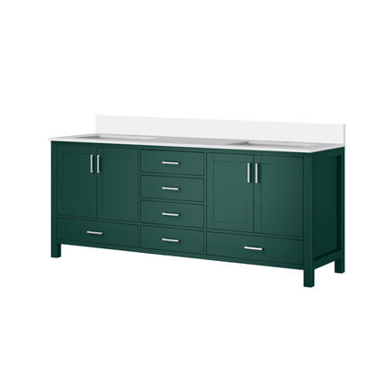 Jacques 80 in. W x 22 in. D Green Bath Vanity and Cultured Marble Top