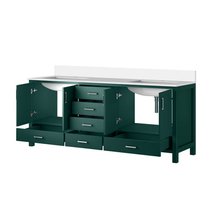 Jacques 80 in. W x 22 in. D Green Bath Vanity and Cultured Marble Top