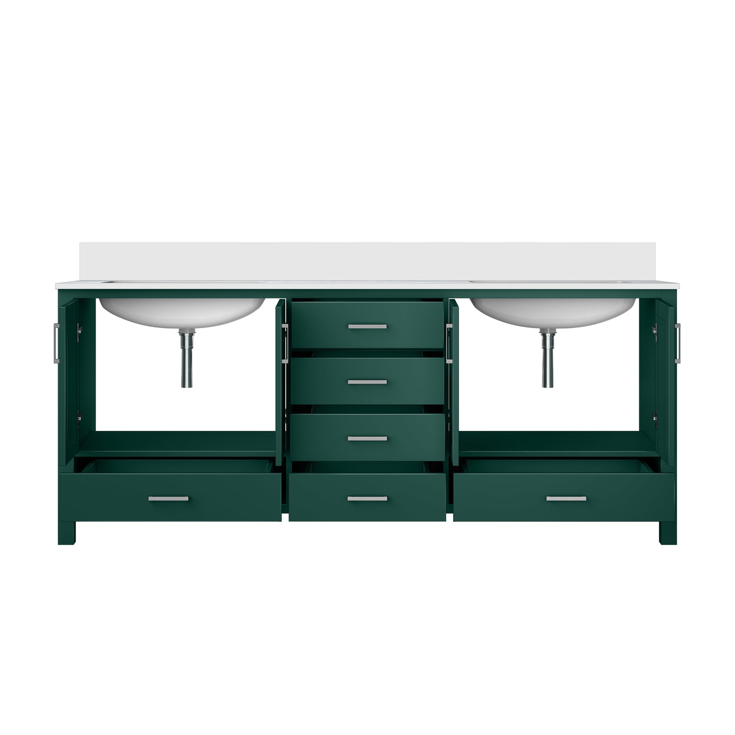 Jacques 80 in. W x 22 in. D Green Bath Vanity and Cultured Marble Top