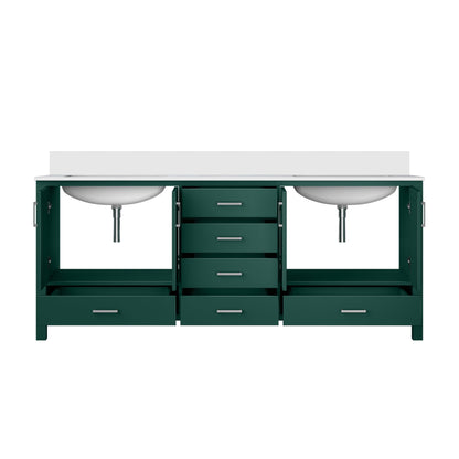 Jacques 80 in. W x 22 in. D Green Bath Vanity and Cultured Marble Top