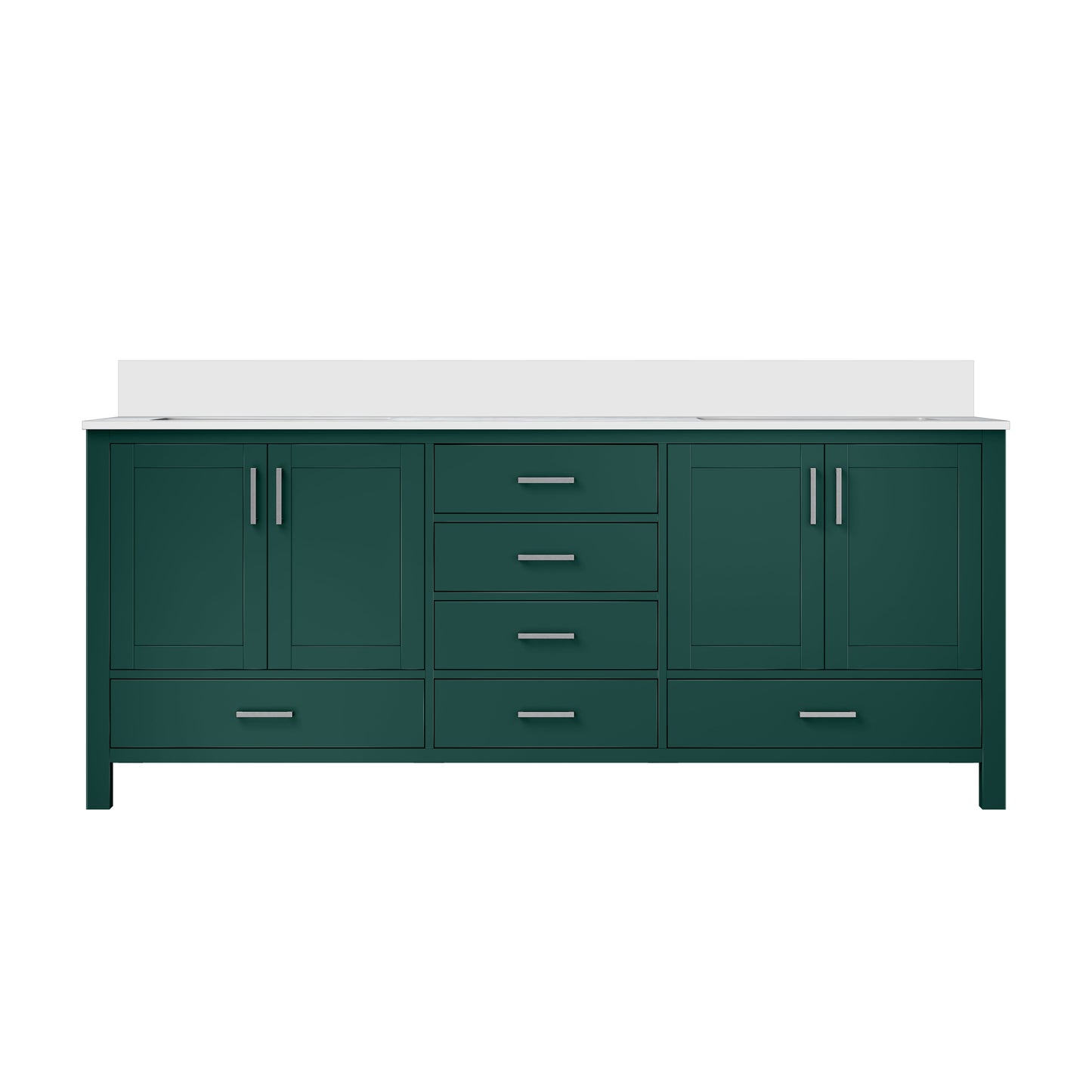 Jacques 80 in. W x 22 in. D Green Bath Vanity and Cultured Marble Top