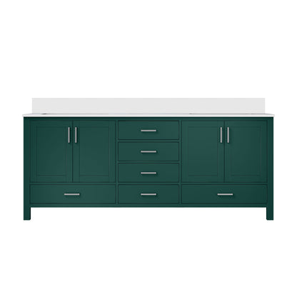 Jacques 80 in. W x 22 in. D Green Bath Vanity and Cultured Marble Top